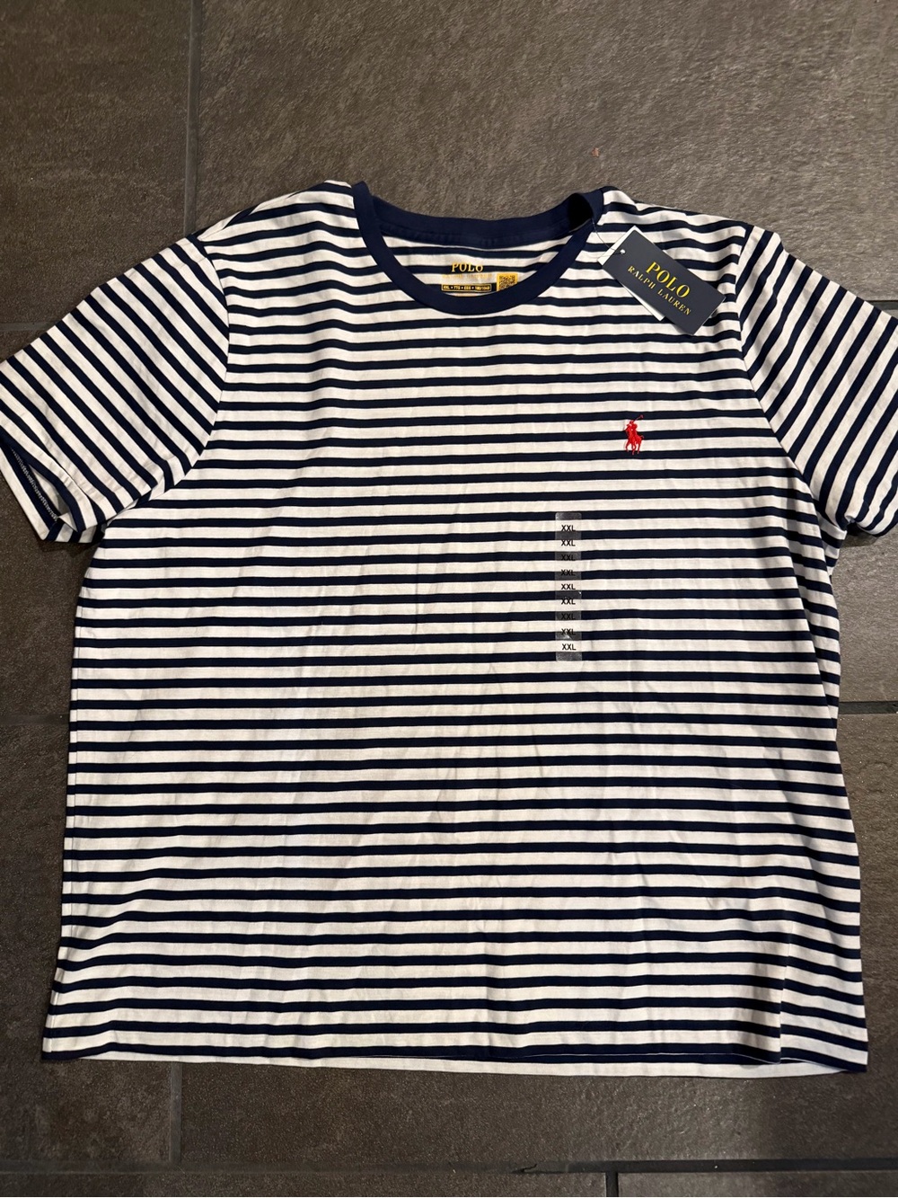 Polo by Ralph Lauren White & Navy Striped Tee